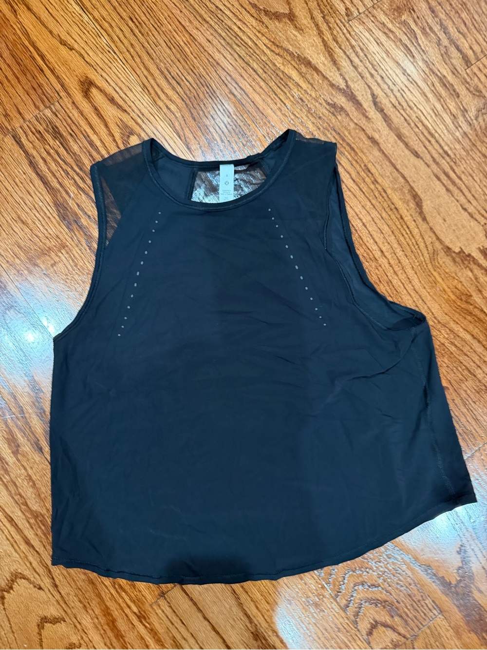 lululemon athletica Black Mesh-Back Muscle Tee